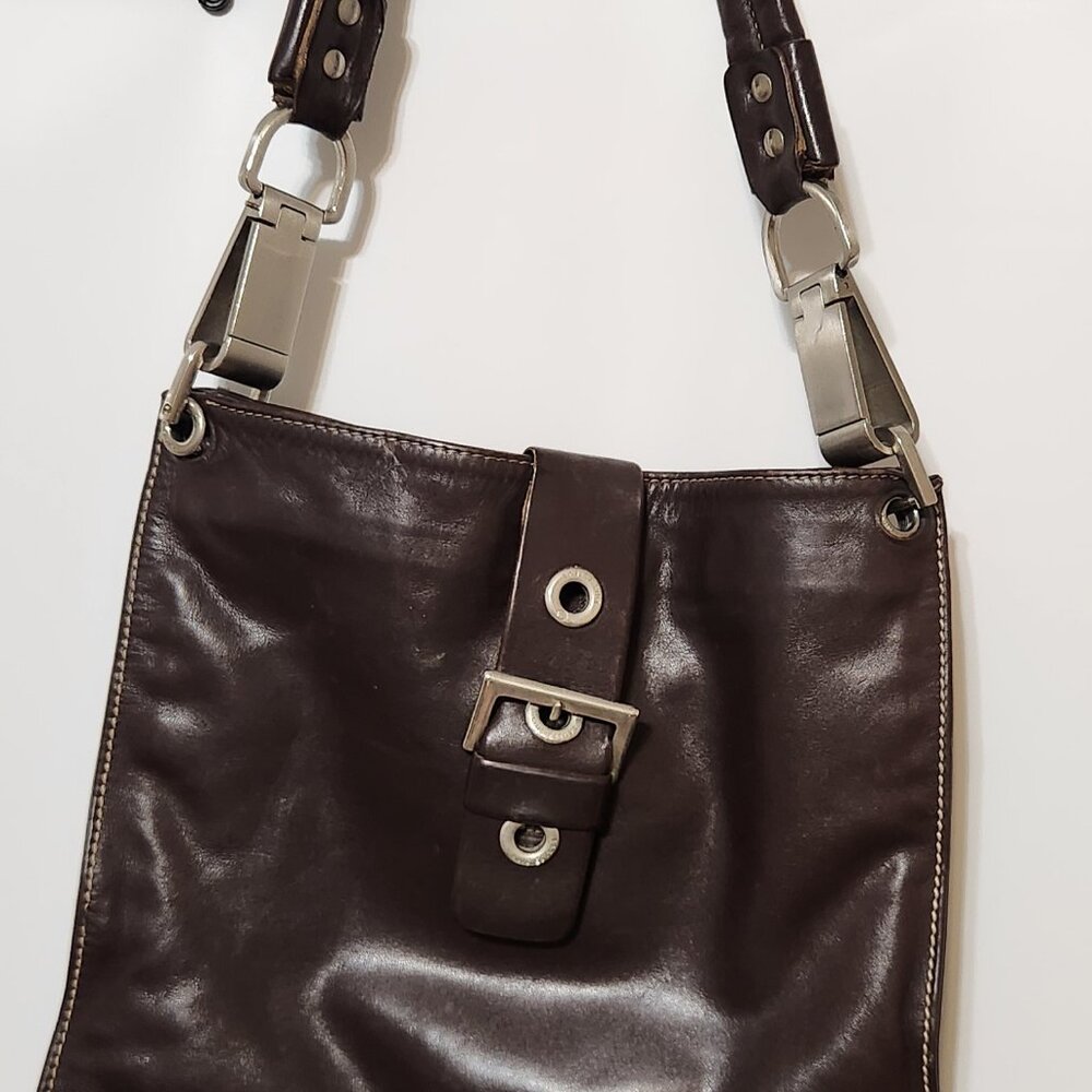 Luis Esteve Spain Soft Luxurious Brown Leather Hobo Purse Handbag Shoulder Bag
